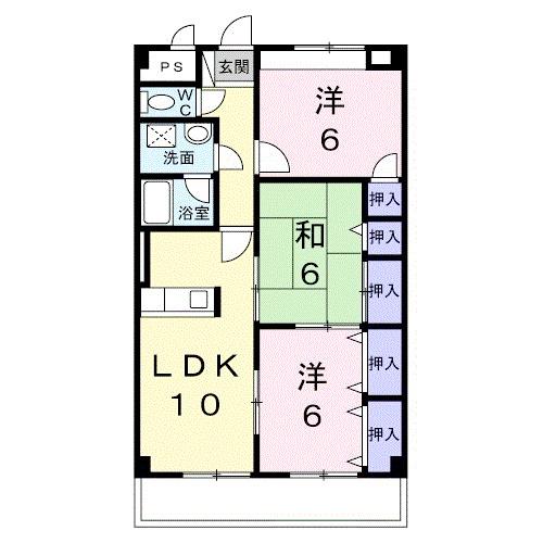 ボンヌール(3LDK/1階)の間取り写真