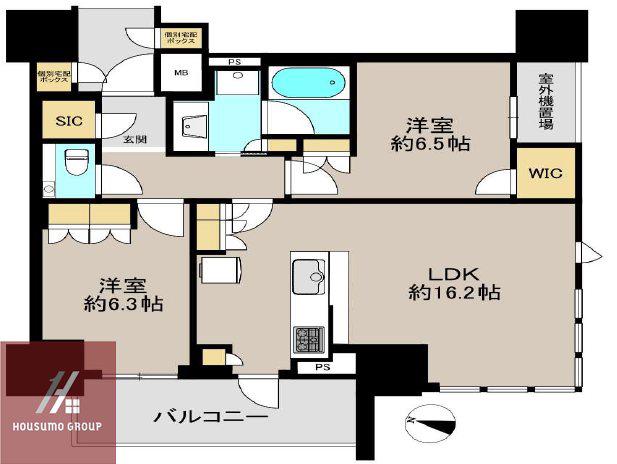 ザ・パークハウス大阪梅田タワー(2LDK/6階)の間取り写真