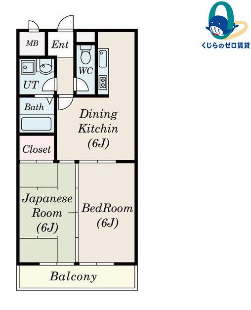 CH当知(2DK/6階)の間取り写真