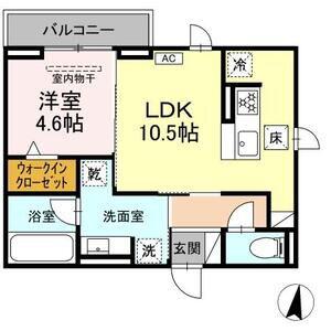 エクラノーブル(1LDK/1階)の間取り写真