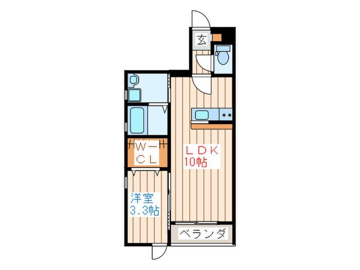 STAY DREAM 将監(1LDK/1階)の間取り写真