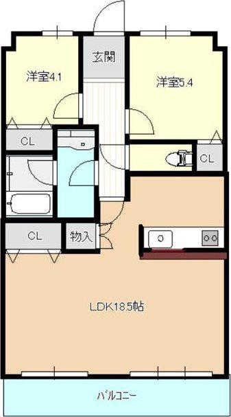 藤和ハイタウン上島(2LDK/4階)の間取り写真