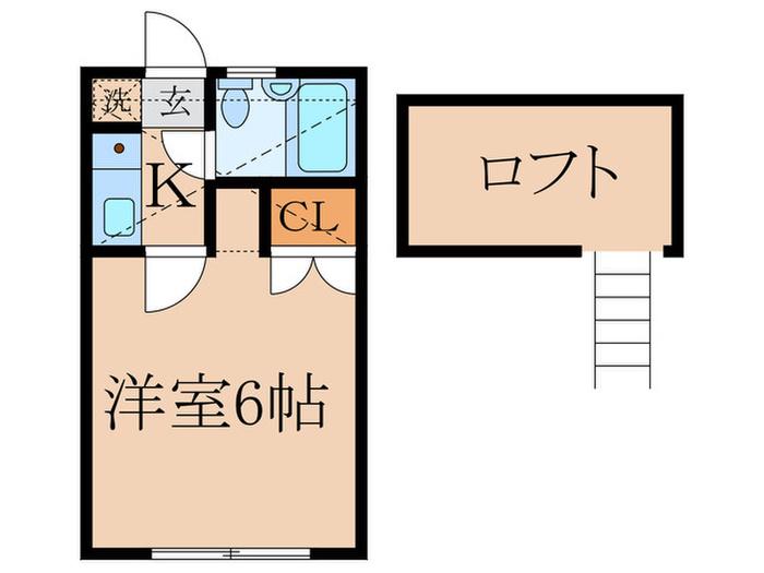 メゾンエム&エム(1K/1階)の間取り写真