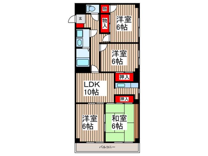 ベルウッドプラザ(4LDK/2階)の間取り写真