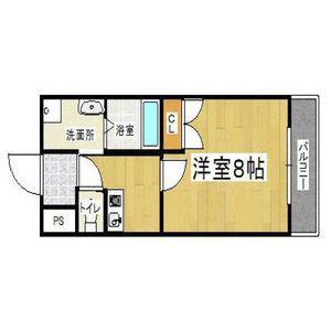 エイチ・ツー・オー新町I(1K/2階)の間取り写真