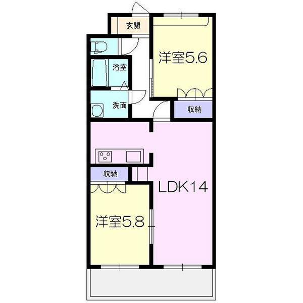 GRANDIR DOLCE(2LDK/1階)の間取り写真