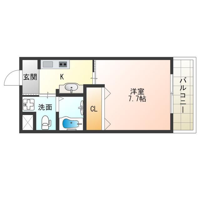 エグゼ西大阪(1K/3階)の間取り写真