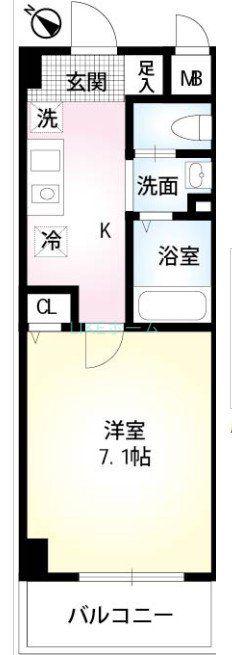 リアルジョイ船橋壱番館(1K/2階)の間取り写真
