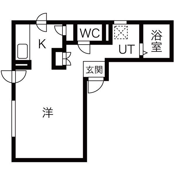 シェラ白石(ワンルーム/1階)の間取り写真