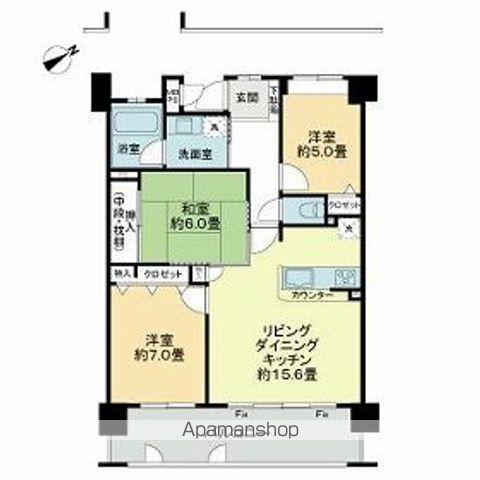 エイルマンション西池町(3LDK/4階)の間取り写真