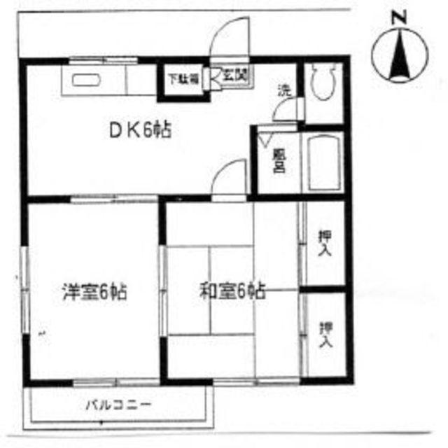 エステート相原(2DK/3階)の間取り写真