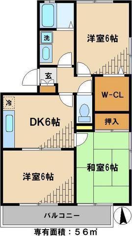 サンライト・スクウェア壱番館(3DK/1階)の間取り写真