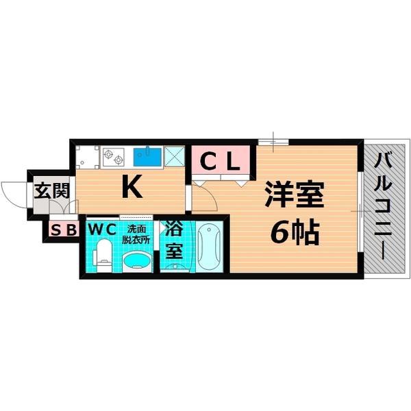 シティパル深江橋(1K/11階)の間取り写真