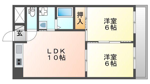 ピュアティ武庫之荘III(2LDK/3階)の間取り写真