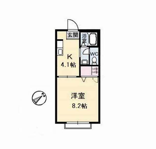 カーサクレールA(1K/2階)の間取り写真