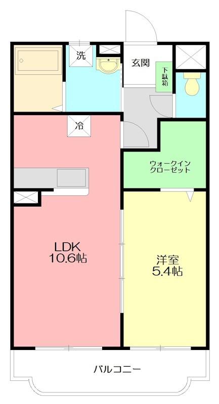 413Y(1LDK/3階)の間取り写真