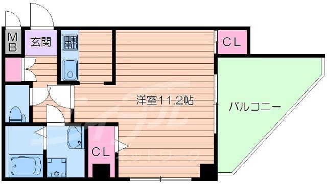 アンフィニVII緑地公園(ワンルーム/3階)の間取り写真