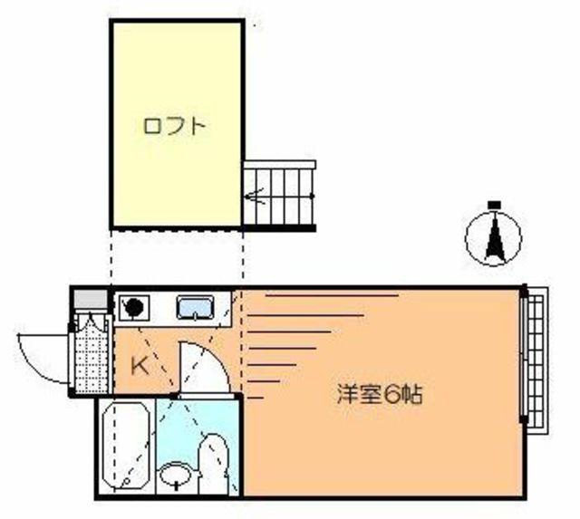 末広第5コーポ(ワンルーム/2階)の間取り写真