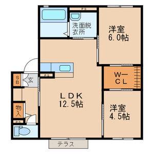リバプール弐番館(2LDK/1階)の間取り写真