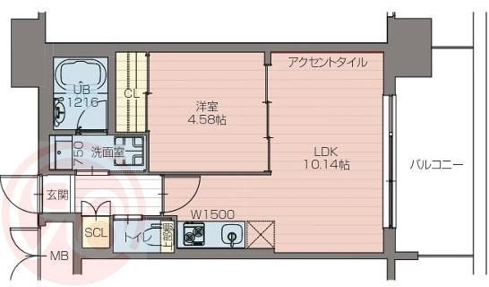 プレジオ阿波座(1LDK/5階)の間取り写真