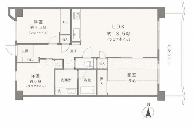 桜塚パークマンション(3LDK/2階)の間取り写真