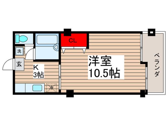 サンステージ竹ノ塚(1K/5階)の間取り写真