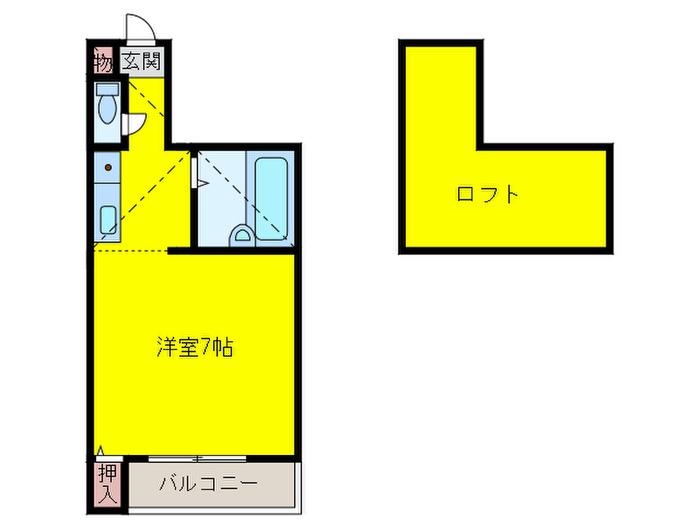 アール・ヴェール(ワンルーム/2階)の間取り写真