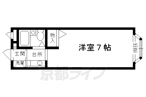 マノワール六波羅第(1K/1階)の間取り写真
