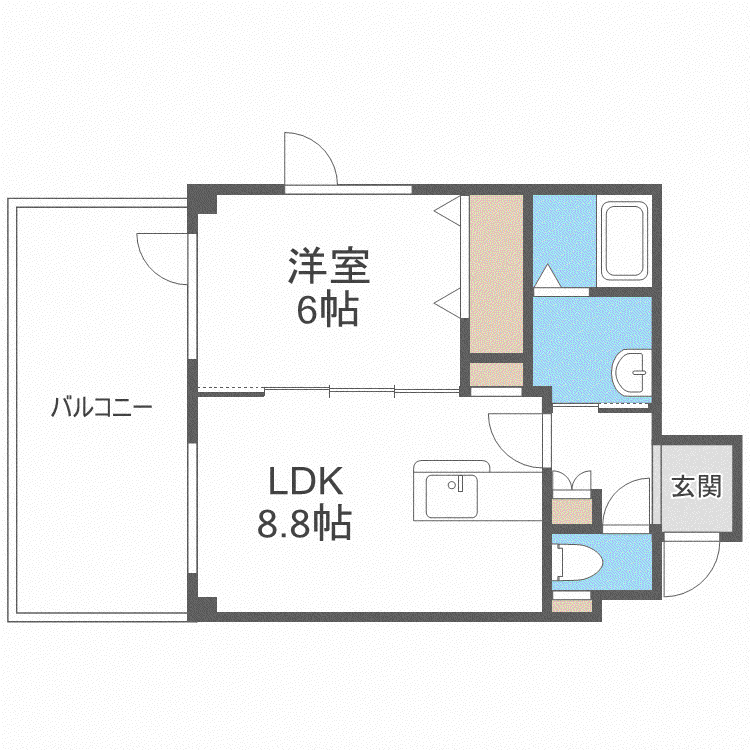 アルファ西町第2ビル(1LDK/4階)の間取り写真