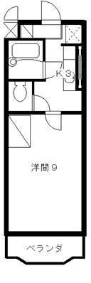 アビタシオン天王III(1K/2階)の間取り写真