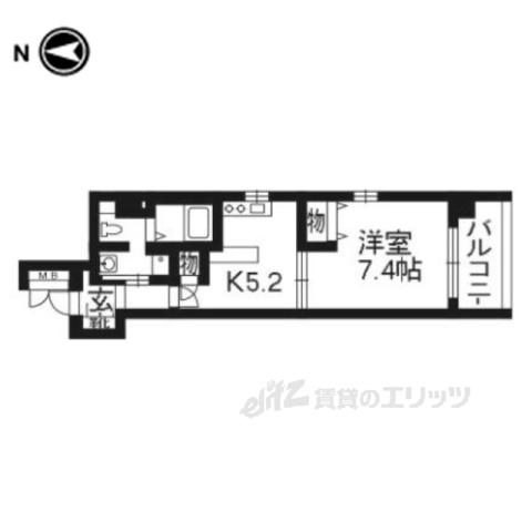 エイペックス京都東山三条703(1DK/7階)の間取り写真