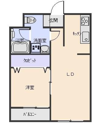 ミキハウス駅前通(1LDK/3階)の間取り写真