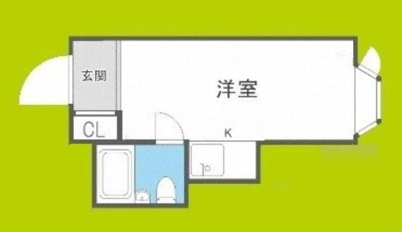 エステマール鶴橋1号館(ワンルーム/2階)の間取り写真