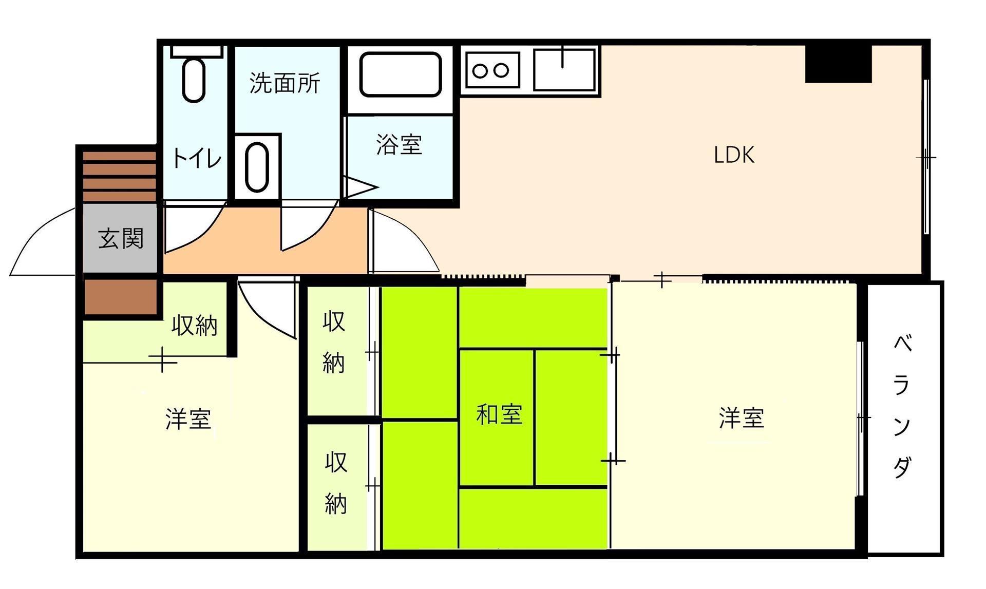 プランドール矢原(3LDK/2階)の間取り写真