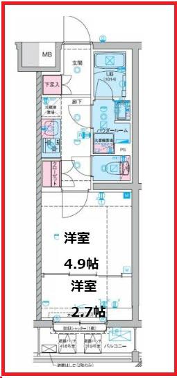ジェノヴィア竹ノ塚(2K/2階)の間取り写真