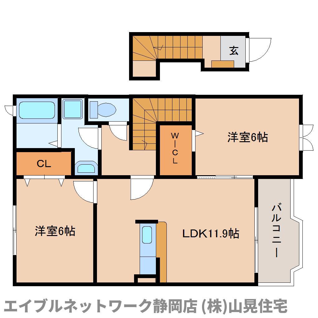 ウイステリア(2LDK/2階)の間取り写真
