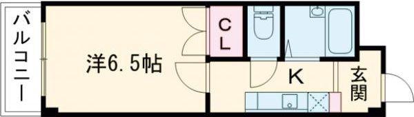 ファミール西大寺(ワンルーム/2階)の間取り写真