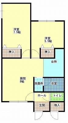 ミキハウス(2LDK/2階)の間取り写真
