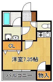 ピアーノKM21(ワンルーム/7階)の間取り写真