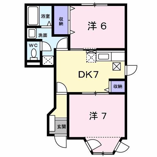 エトワール(2DK/1階)の間取り写真