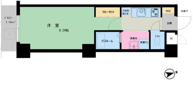 Y S COLLECT(1K/4階)の間取り写真