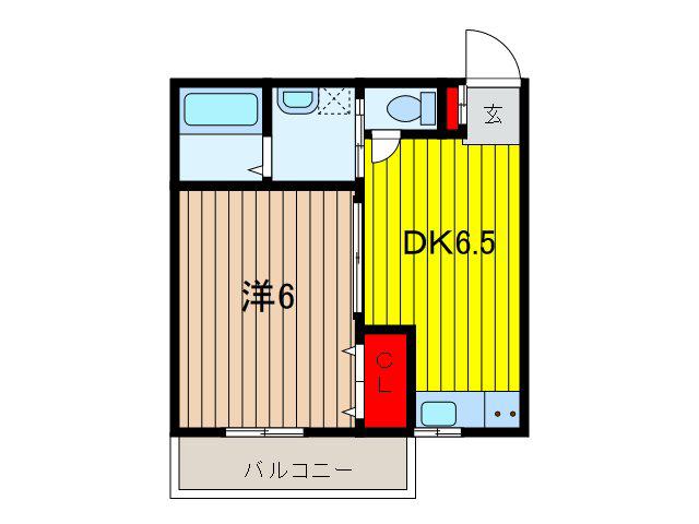 フルールカトウ(1DK/1階)の間取り写真