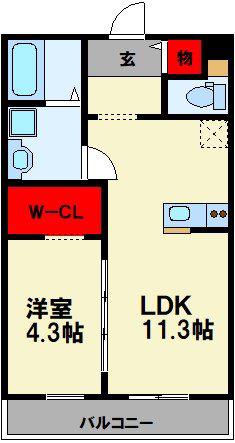 ONESTA(1LDK/1階)の間取り写真
