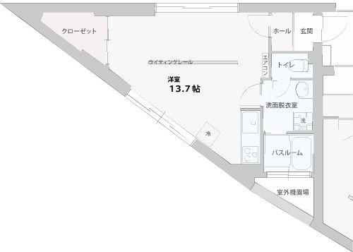 パークサイド一番町(ワンルーム/2階)の間取り写真