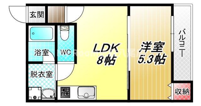 ALEGRIA平野本町II(1LDK/1階)の間取り写真