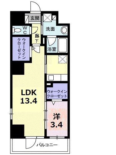 カーサ プリマ(1LDK/5階)の間取り写真