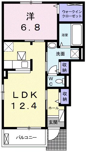 アイビー・ロードII(1LDK/1階)の間取り写真