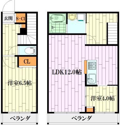 S.O.H I(2LDK/2階)の間取り写真