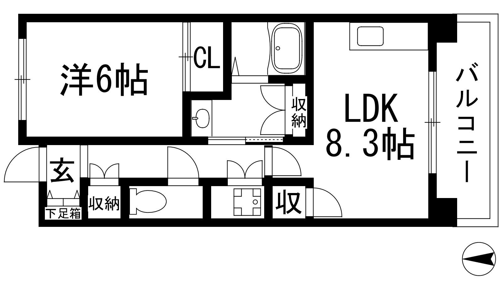 グリーンヒルズ仁川8号棟(1LDK/5階)の間取り写真