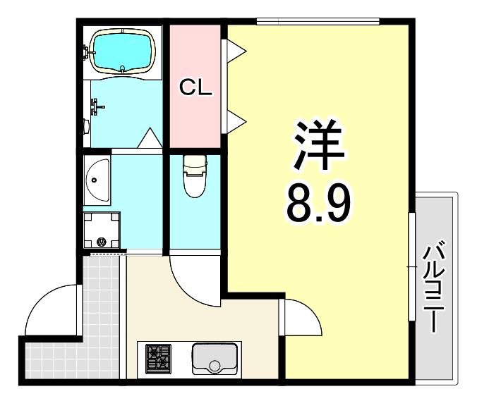 フジパレス西宮今津III番館(1K/2階)の間取り写真